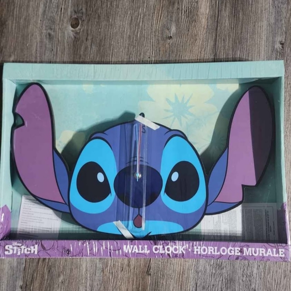 Disney Stitch Face Wall Clock — Blue & Purple
